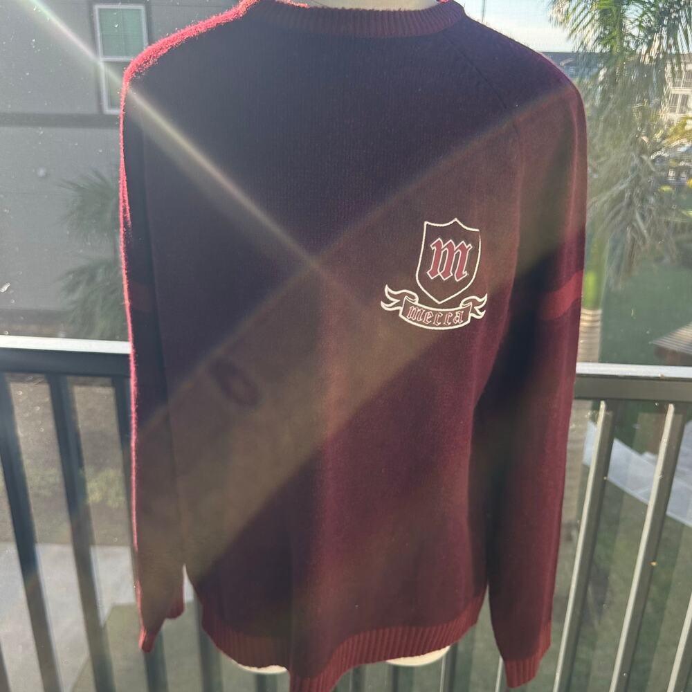 Mecca Maroon Patched Pull Over Sweater- 2XL